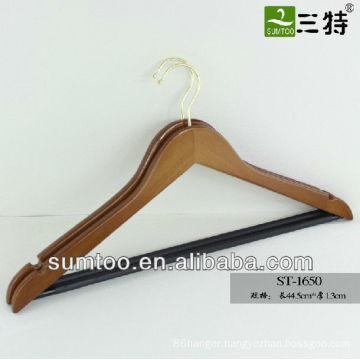 SUMTOO 1651 imition gold hook black BAR BROWN wood jacket hanger